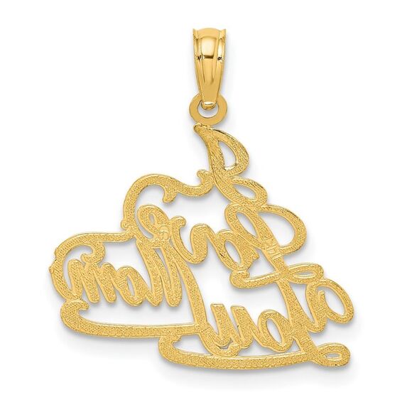 14k Yellow Gold I LOVE YOU MOM Charm